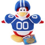 Jakks Disney Club Penguin 6.5 Inch Series 2 Plush Figure American Football Player [Includes Coin with Code!]